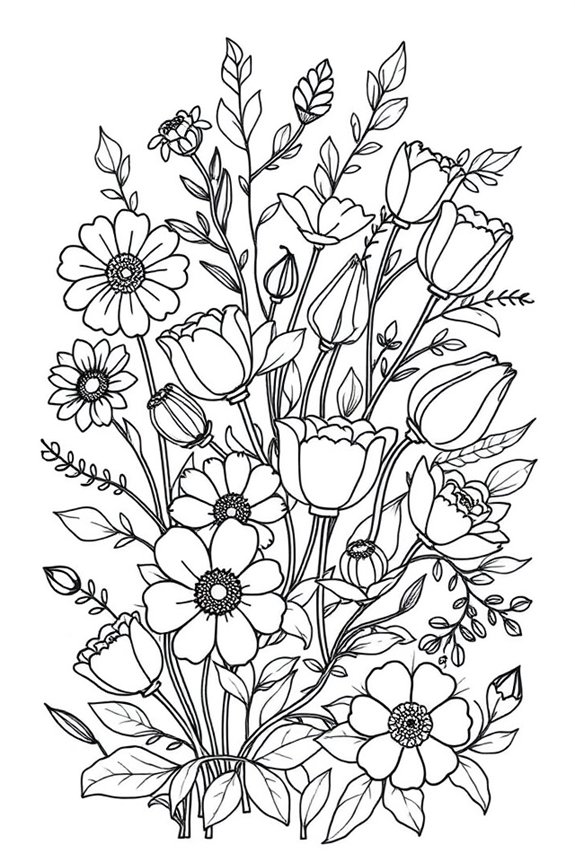 Bobbie Goods Easy Floral Designs Coloring Sheet