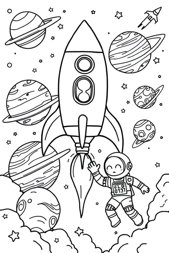 Bobbie Goods Space Exploration Coloring Sheet