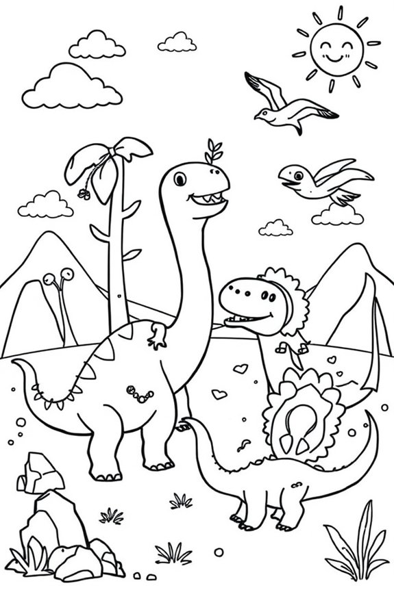 Bobbie Goods Playful Dino Friends Coloring Sheet