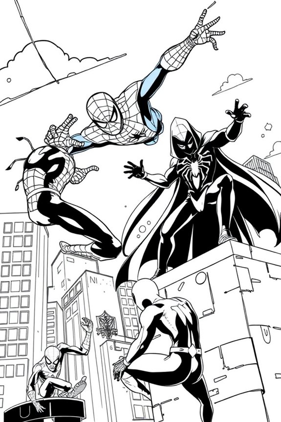 Spidey and Friends Action Scene Coloring Sheet