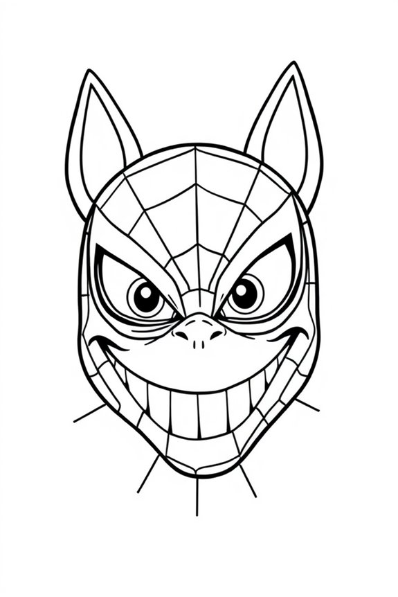 Funny Spidey Face Coloring Sheet