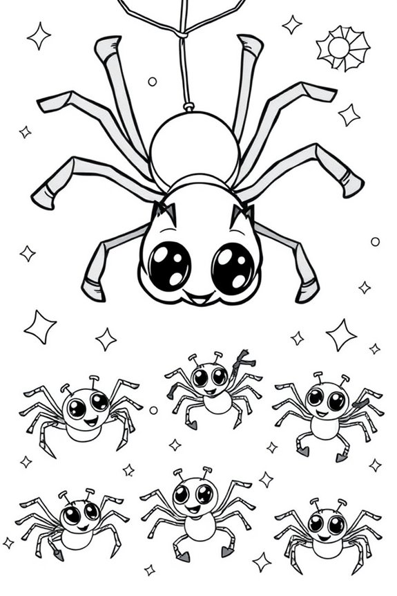 Cute Spidey Poses Coloring Sheet