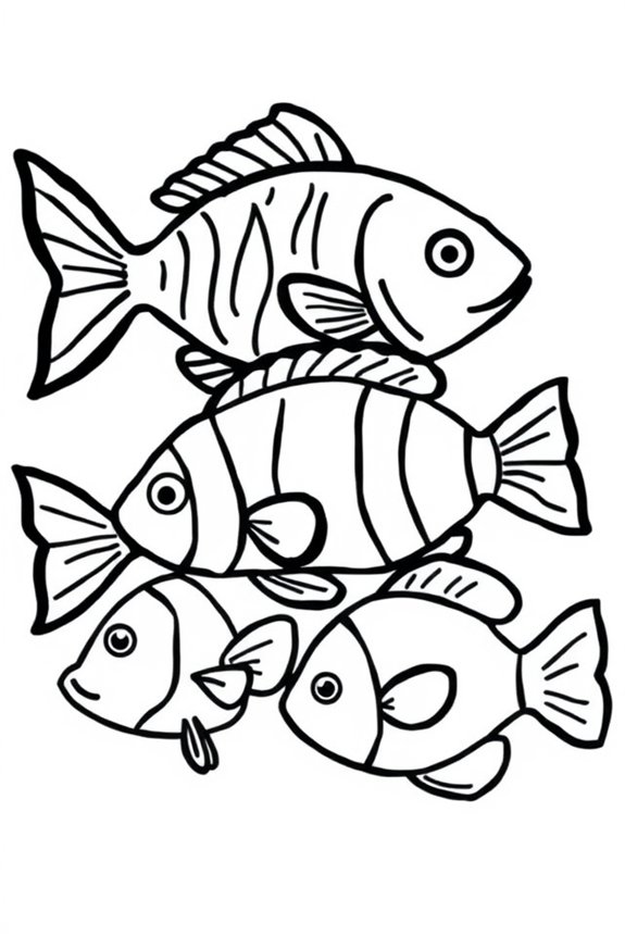 Simple Fish Silhouette Coloring Sheet