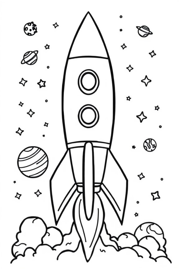 Rocket Ship Coloring Sheet