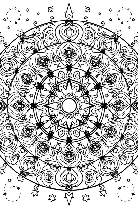 Galaxy Mandala Coloring Sheet