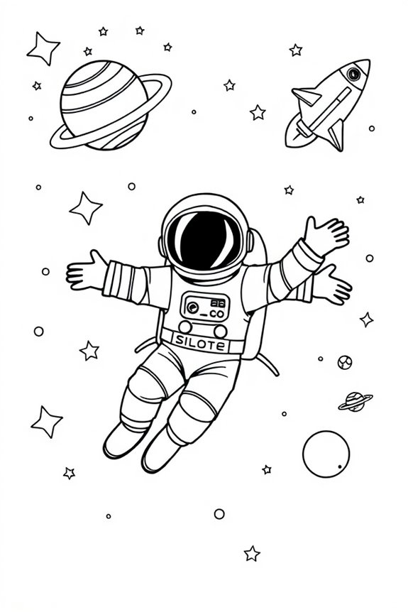 Astronaut Adventure Coloring Sheet