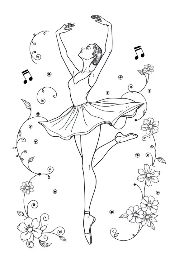 Elegant Ballerina Coloring Sheet