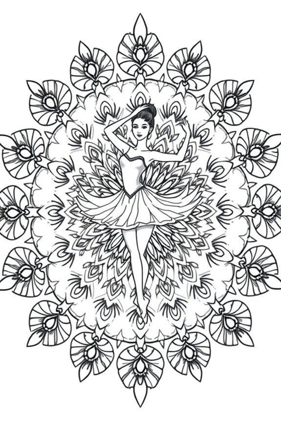 Ballerina Mandala Coloring Sheet