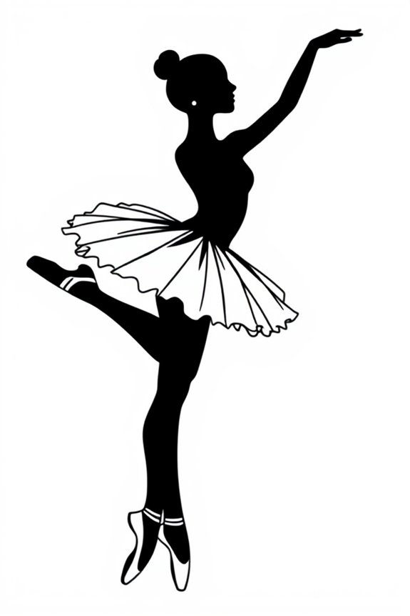 Ballet Dancer Silhouette Coloring Sheet