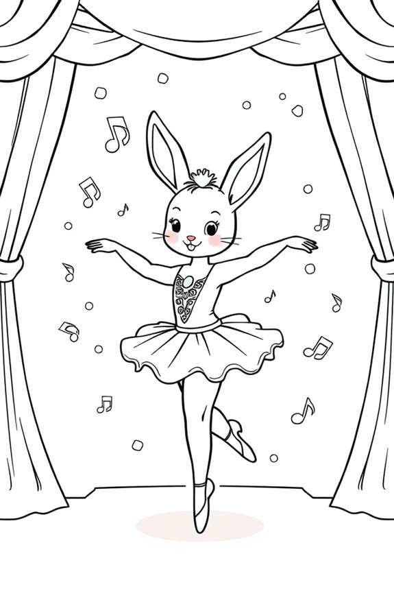 Friendly Animal Ballerina Coloring Sheet