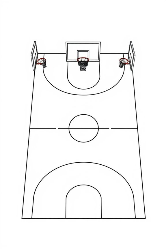 Basketball Court Coloring Sheet