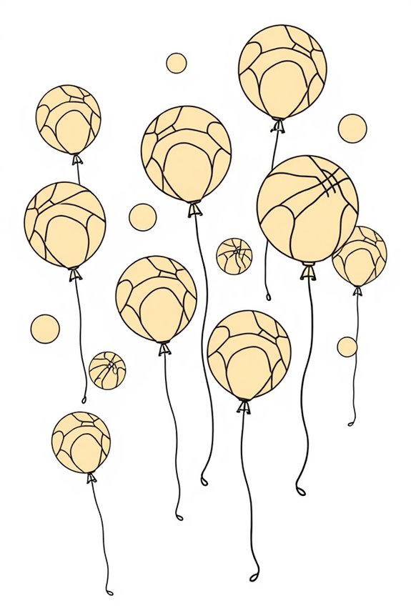Basketball Balloons Coloring Sheet