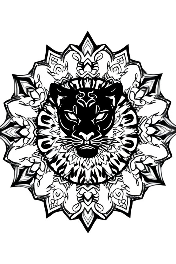 Mandala Black Panther Coloring Sheet