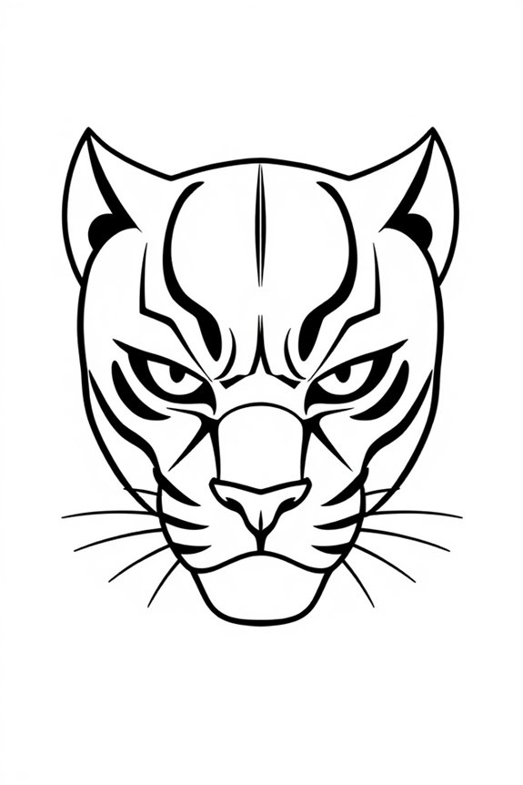 Simple Black Panther Face Coloring Sheet