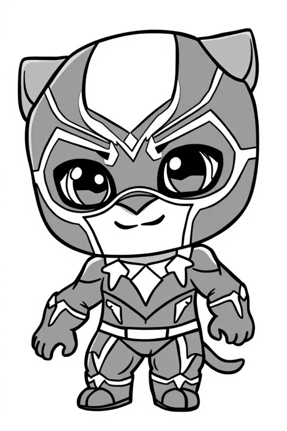 Chibi Black Panther Coloring Sheet