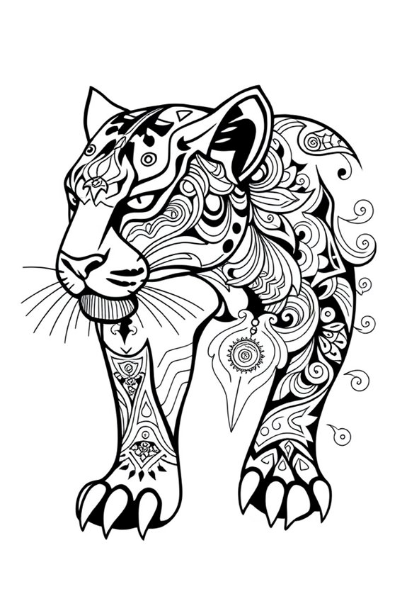 Abstract Black Panther Coloring Sheet