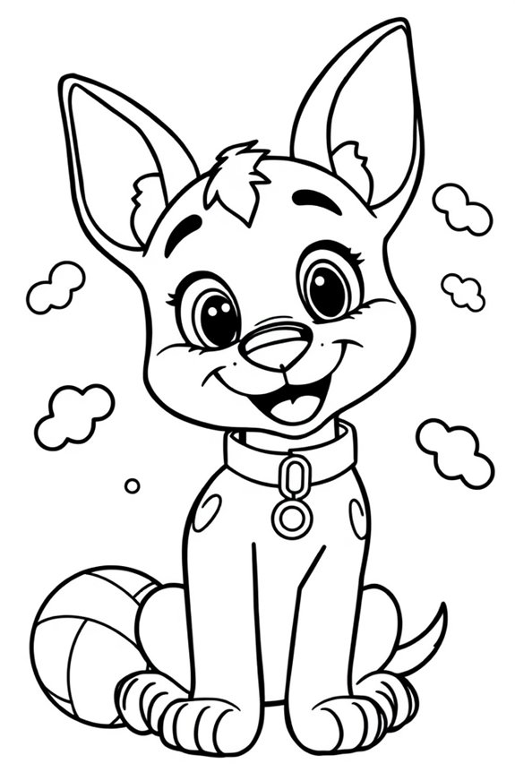 Simple Bluey Line Art Coloring Sheet