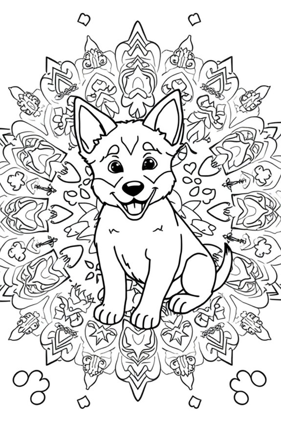 Bluey Mandala Coloring Sheet