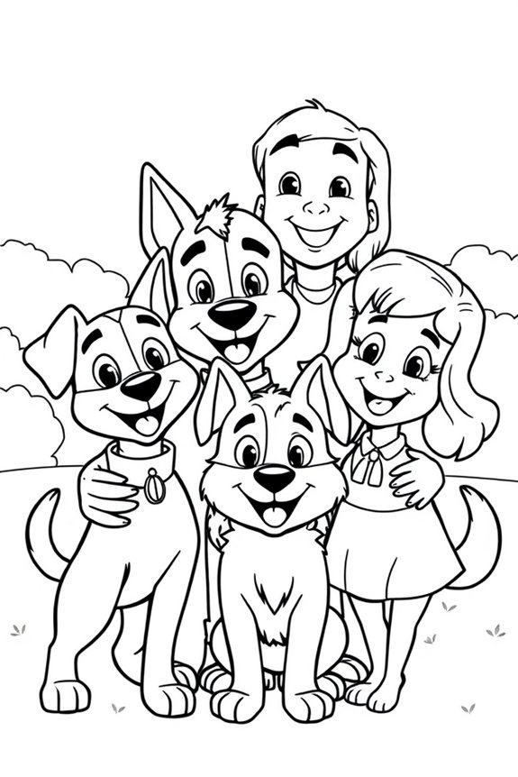 Bluey with Family Coloring Sheet