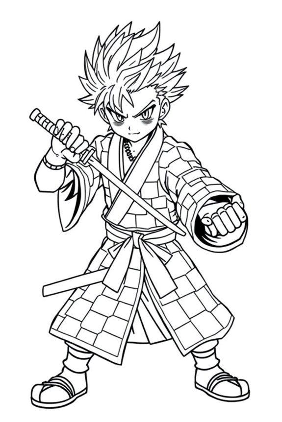 Tanjiro Kamado Coloring Sheet