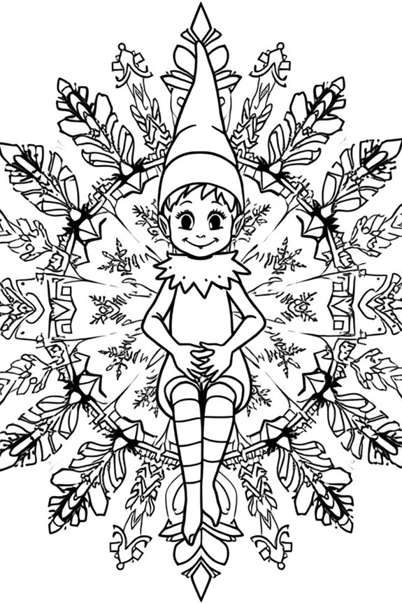 Elf on the Shelf Mandala Coloring Sheet
