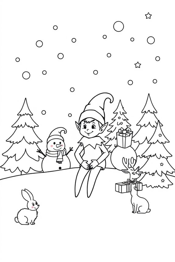 Elf on the Shelf Winter Wonderland Coloring Sheet