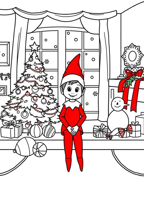 Elf on the Shelf Adventure Coloring Sheet