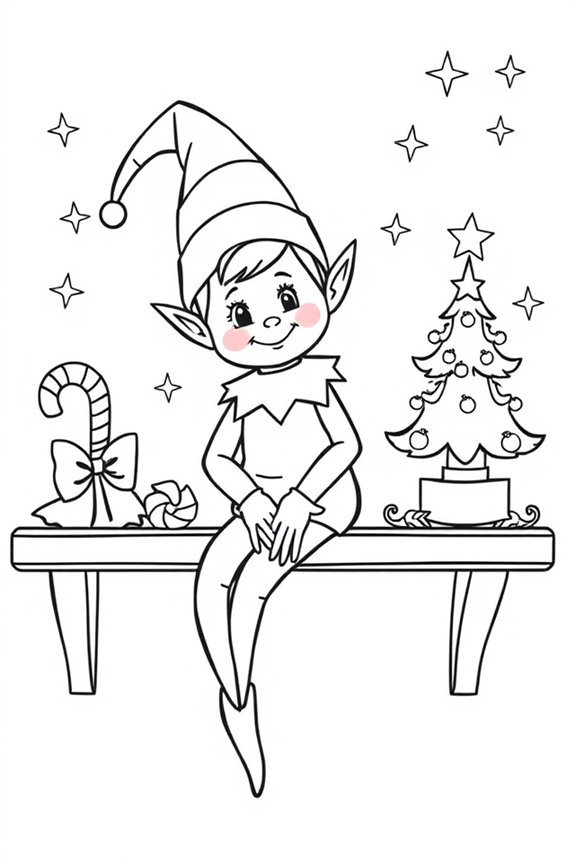 Elf on the Shelf Activity Coloring Sheet