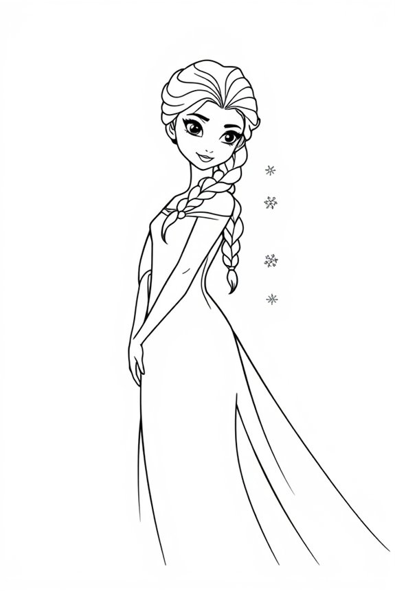 Elsa Simple Coloring Sheet