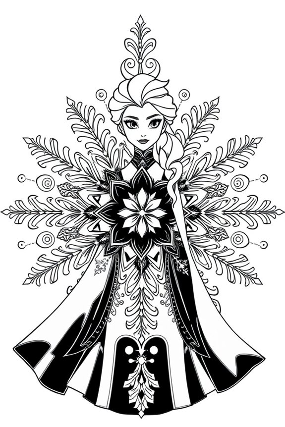 Elsa Mandala Coloring Sheet