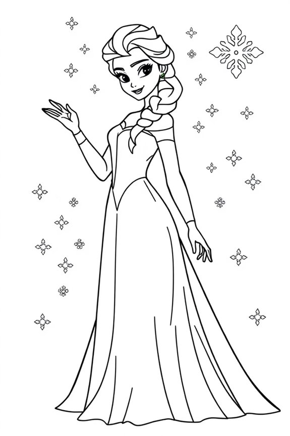 Elsa Easy Design Coloring Sheet