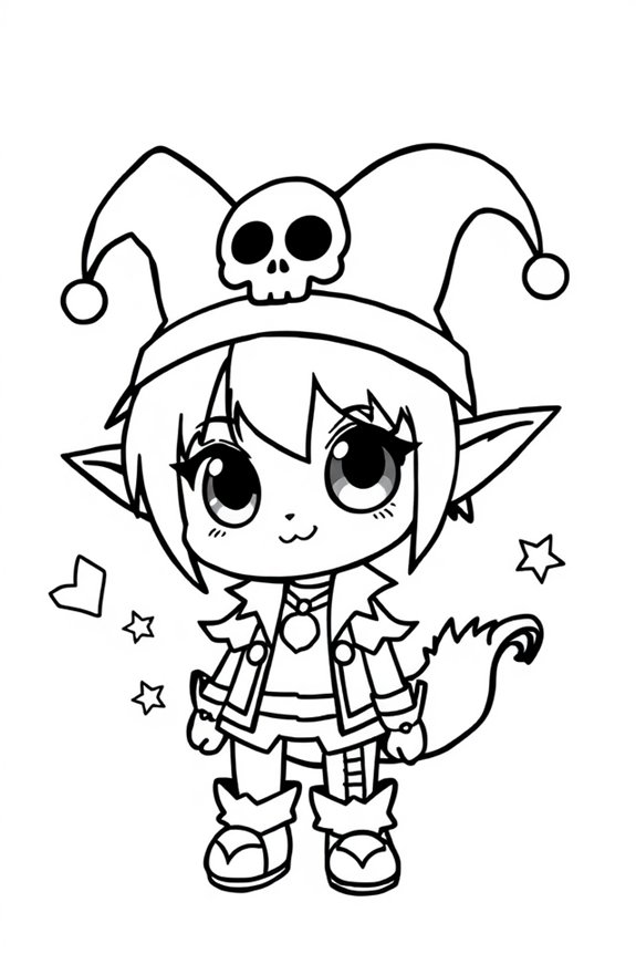 Kuromi Simple Coloring Sheet