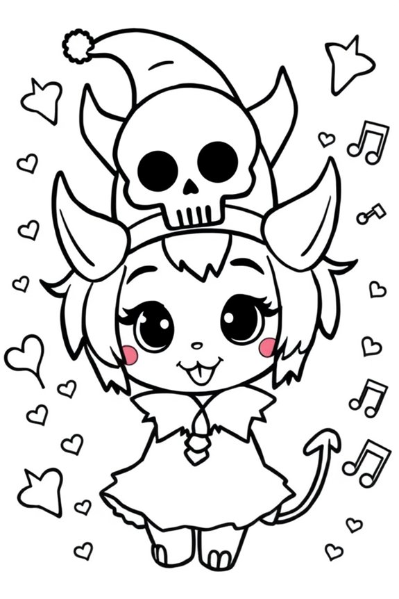 Kuromi Line Art Coloring Sheet
