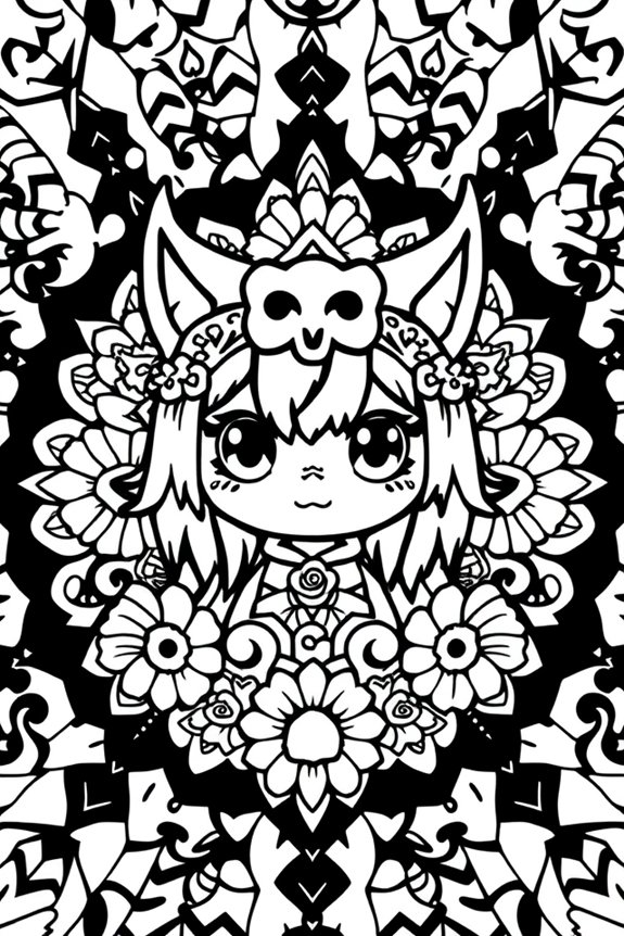 Kuromi Mandala Coloring Sheet