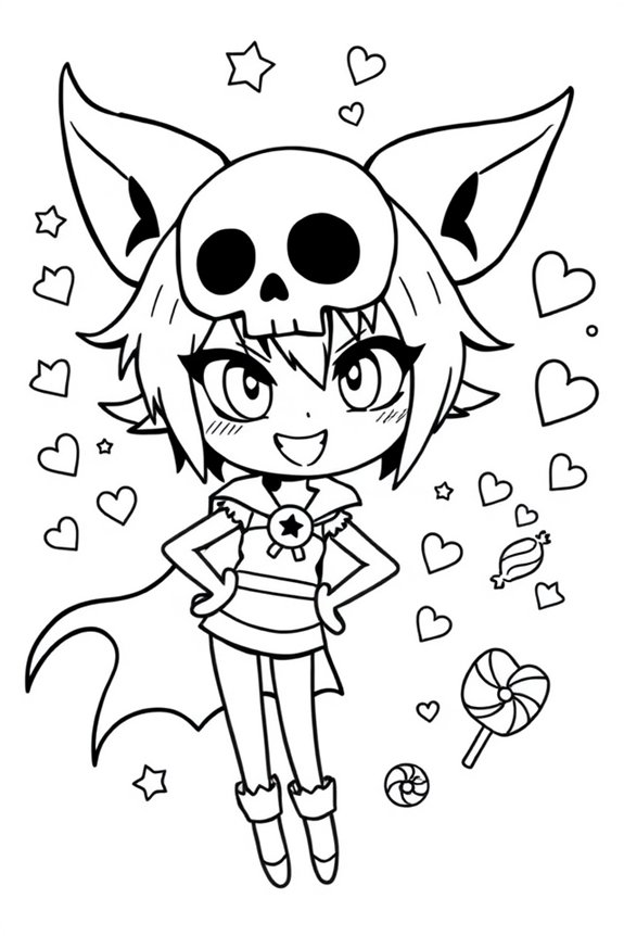 Kuromi Easy Coloring Sheet