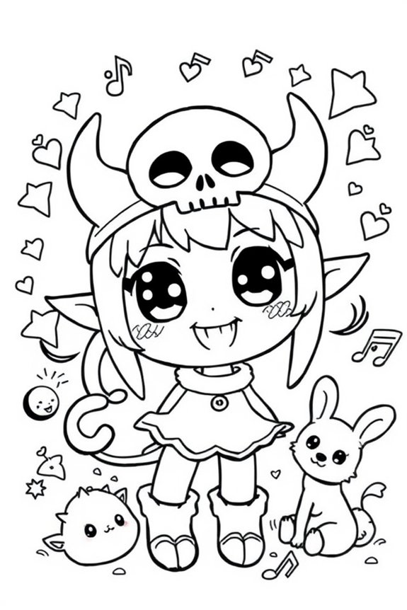 Kuromi Adventure Coloring Sheet