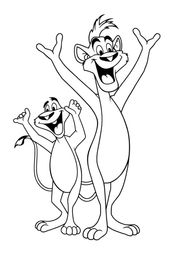 Timon and Pumbaa Coloring Sheet