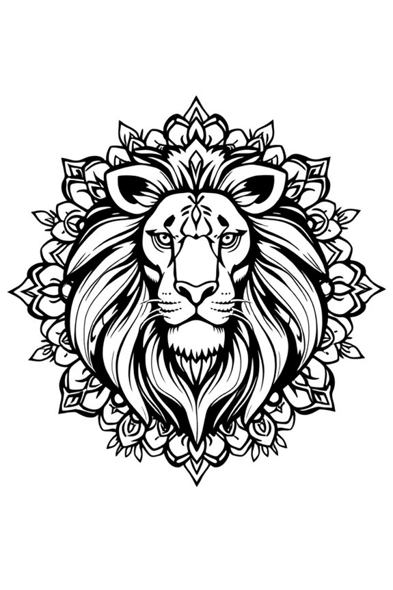 Lion Mandala Coloring Sheet