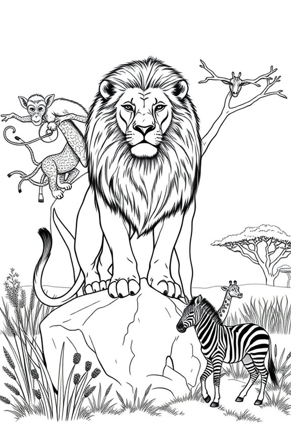 Safari Animals Coloring Sheet