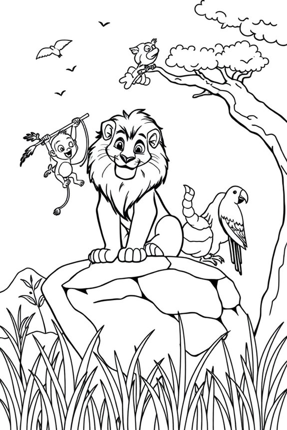 Animal Friends Coloring Sheet