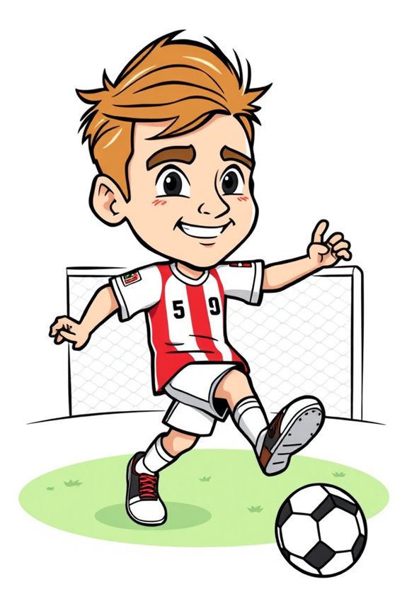 Messi in a Cartoon Style Coloring Sheet