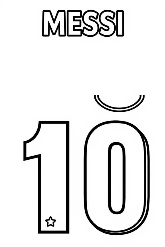 Messi's Jersey Number Coloring Sheet