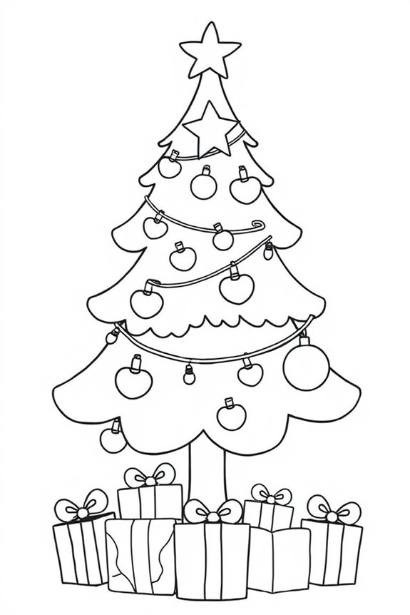 Cute Christmas Tree Coloring Sheet
