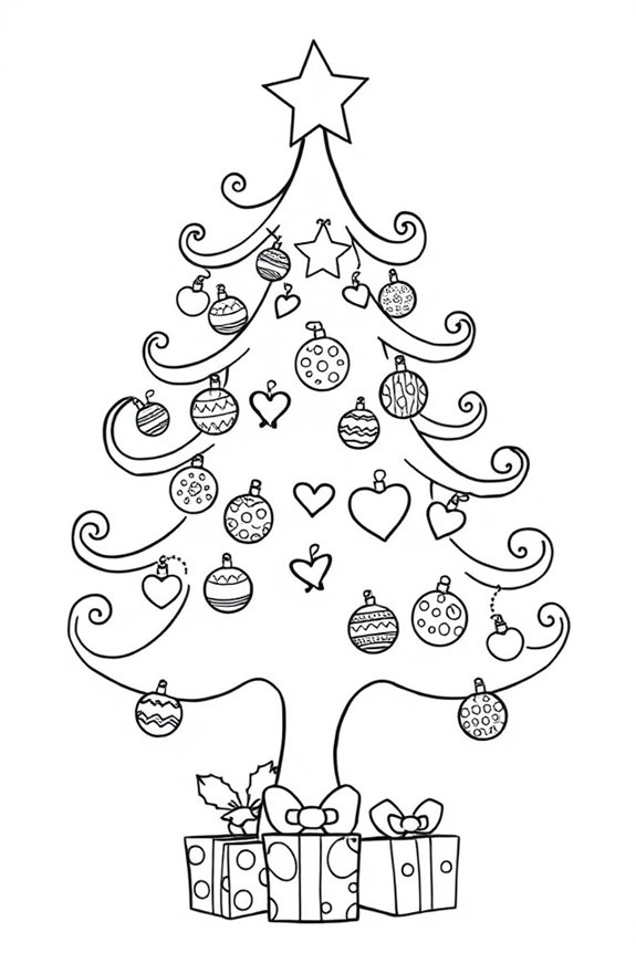Funky Christmas Tree Coloring Sheet