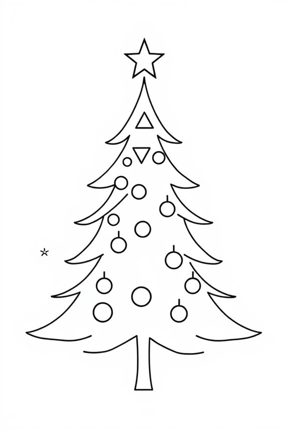 Minimalist Christmas Tree Coloring Sheet