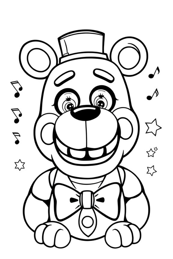 Cute Freddy Fazbear coloring sheet