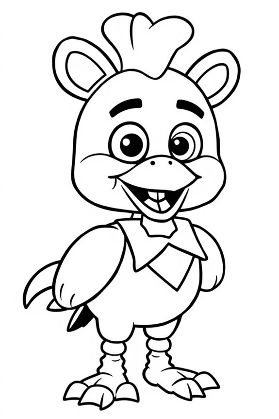 Easy Chica the Chicken coloring sheet