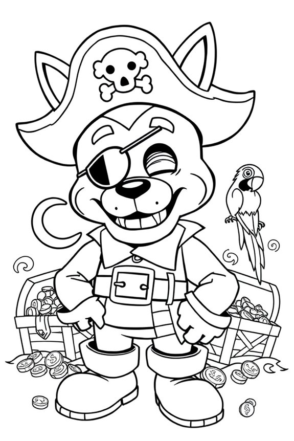 Fun Foxy the Pirate coloring sheet