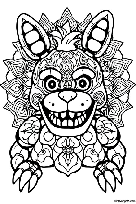Mandala style Springtrap coloring sheet