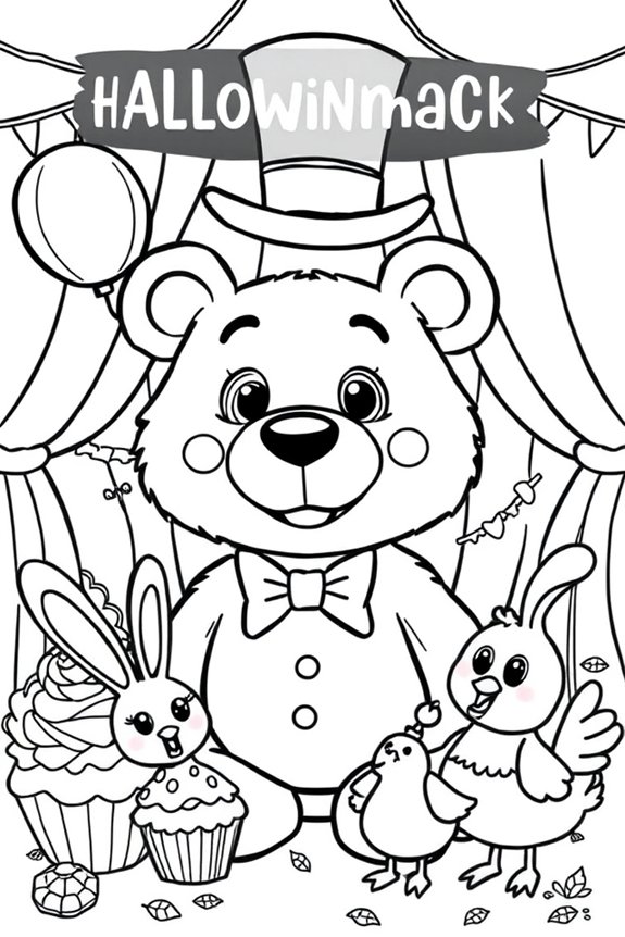 Miniature characters coloring sheet